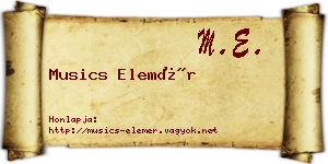 Musics Elemér névjegykártya